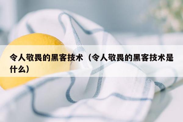 令人敬畏的黑客技术（令人敬畏的黑客技术是什么）