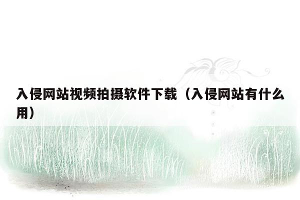 入侵网站视频拍摄软件下载（入侵网站有什么用）