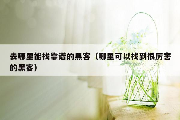 去哪里能找靠谱的黑客（哪里可以找到很厉害的黑客）