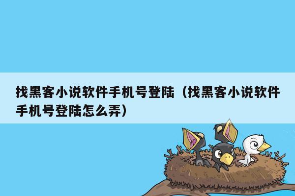 找黑客小说软件手机号登陆（找黑客小说软件手机号登陆怎么弄）